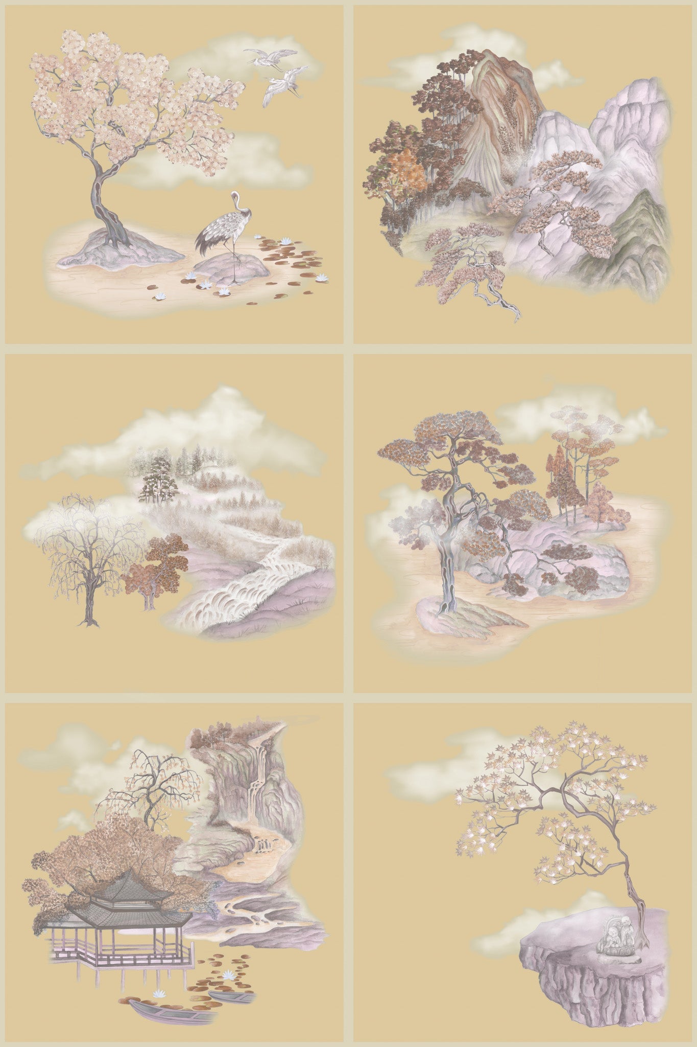 Cole & Son Tile Toile - Gilded wallpaper - Gilded Autumnal