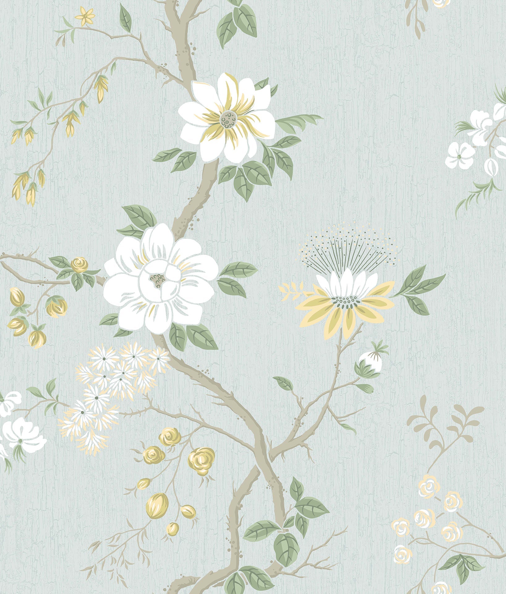 Cole & Son Camellia - Lemon & Sage on Sea Foam