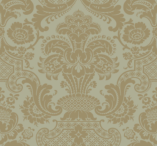 Cole & Son Carmen wallpaper - Metallic Antique Metallic Gold on Soft Olive