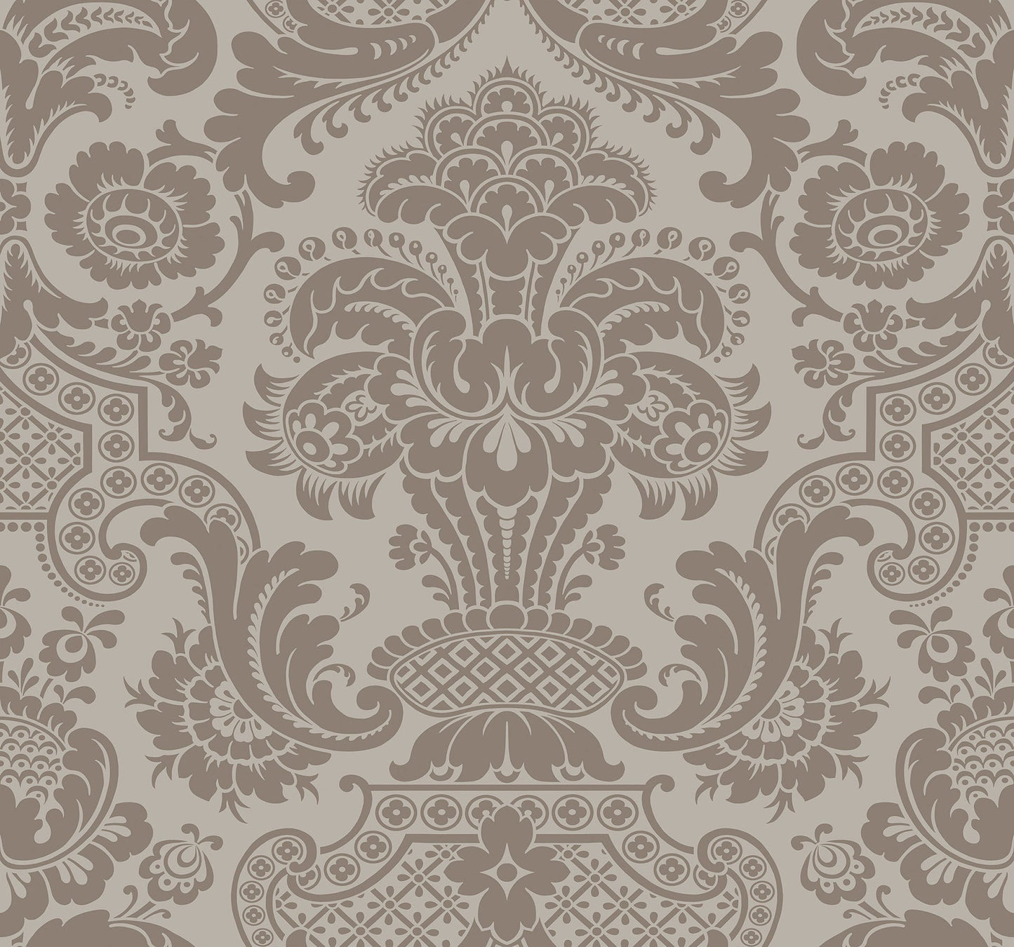 Cole & Son Carmen - Metallic Rose Gold on Dark Taupe