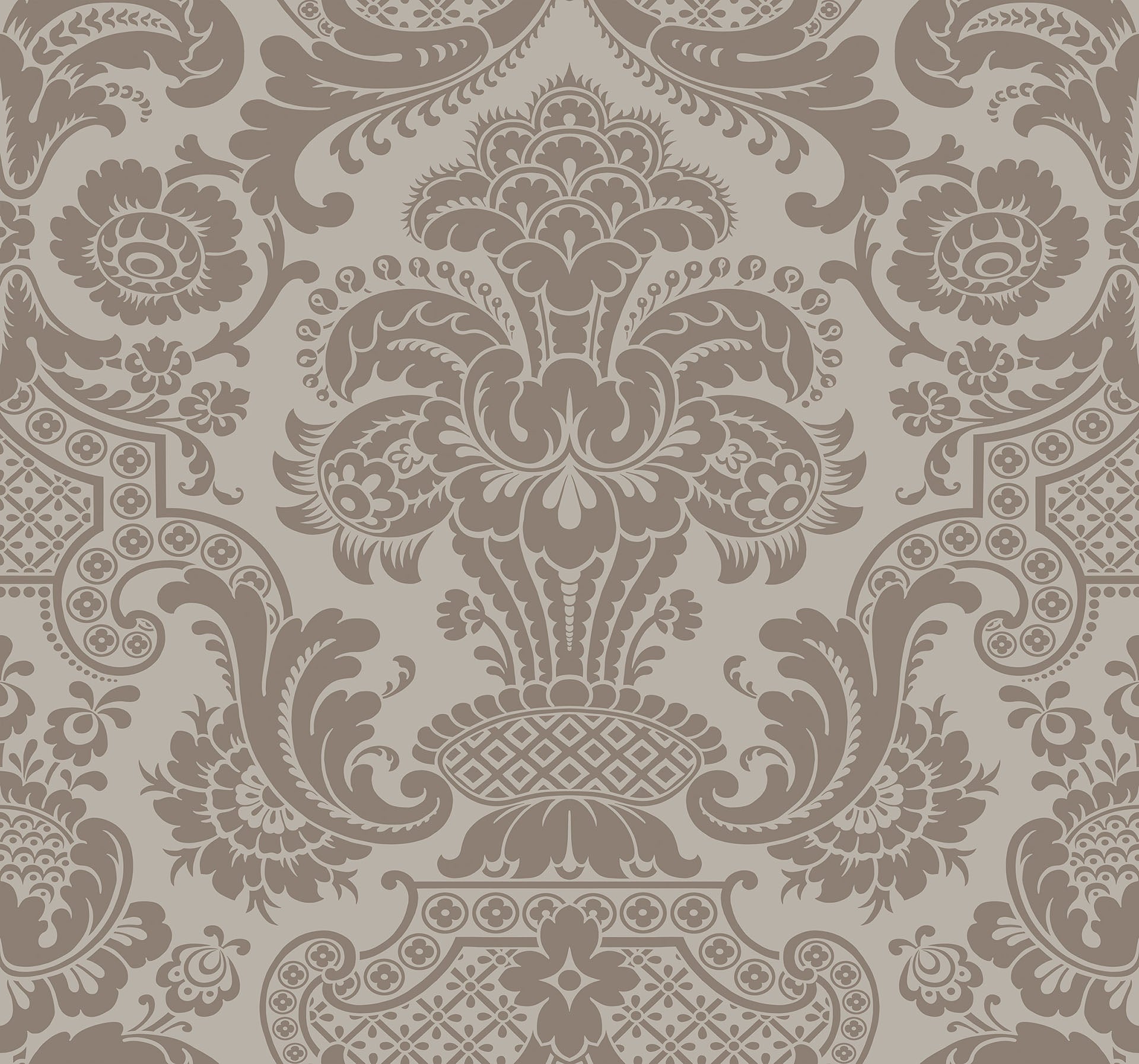 Cole & Son Carmen - Metallic Rose Gold on Dark Taupe