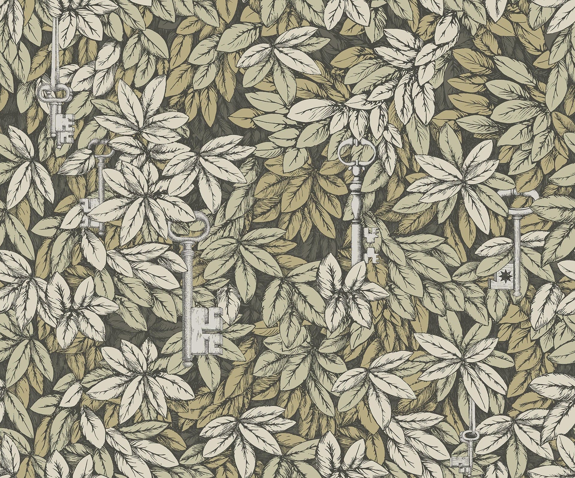 Cole & Son Chiavi Segrete wallpaper - Metallic Gilver & Metallic Gold