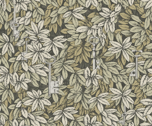 Cole & Son Chiavi Segrete wallpaper - Metallic Gilver & Metallic Gold
