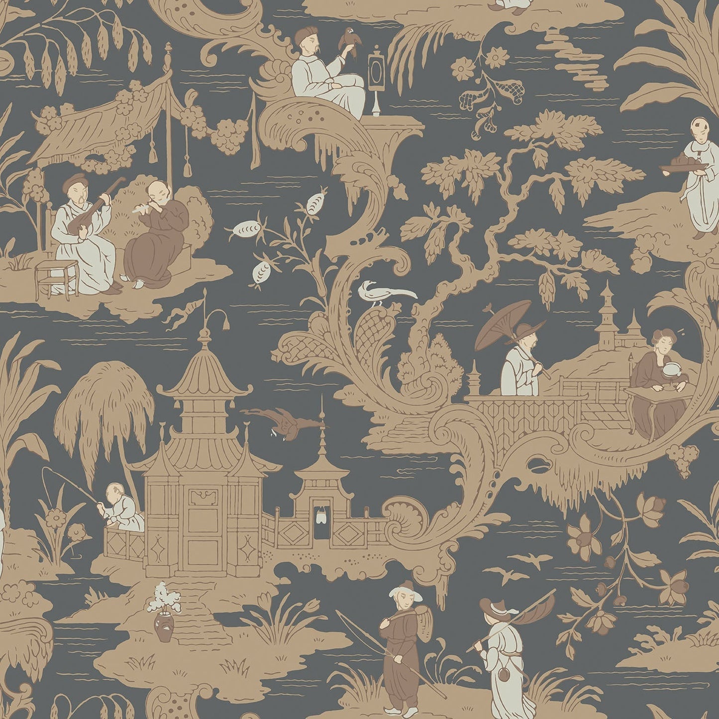 Cole & Son Chinese Toile - Spice on Soot