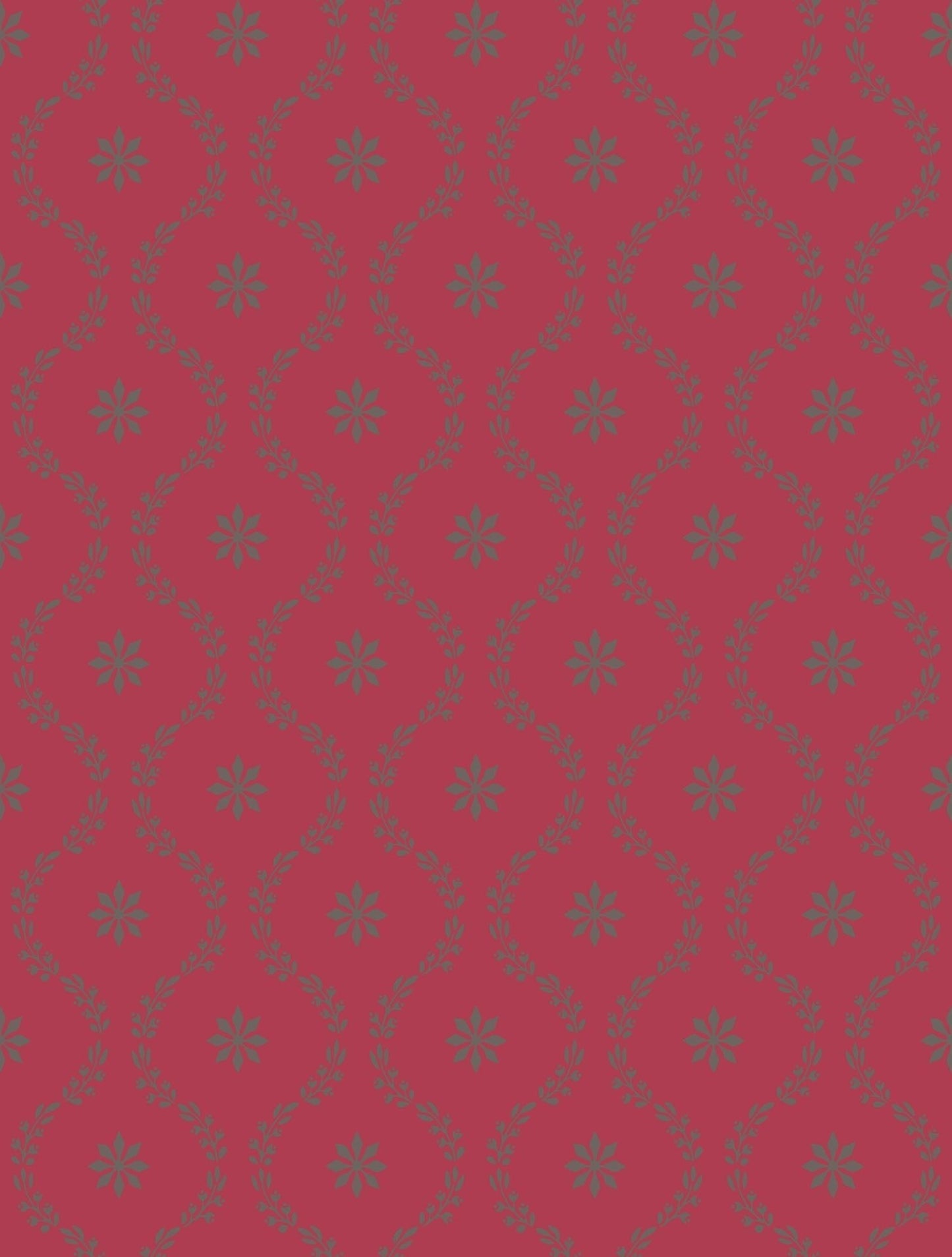 Cole & Son Clandon - Pewter on Red
