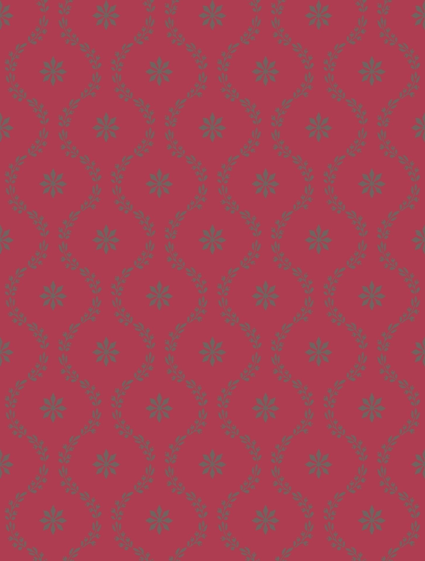 Cole & Son Clandon - Pewter on Red