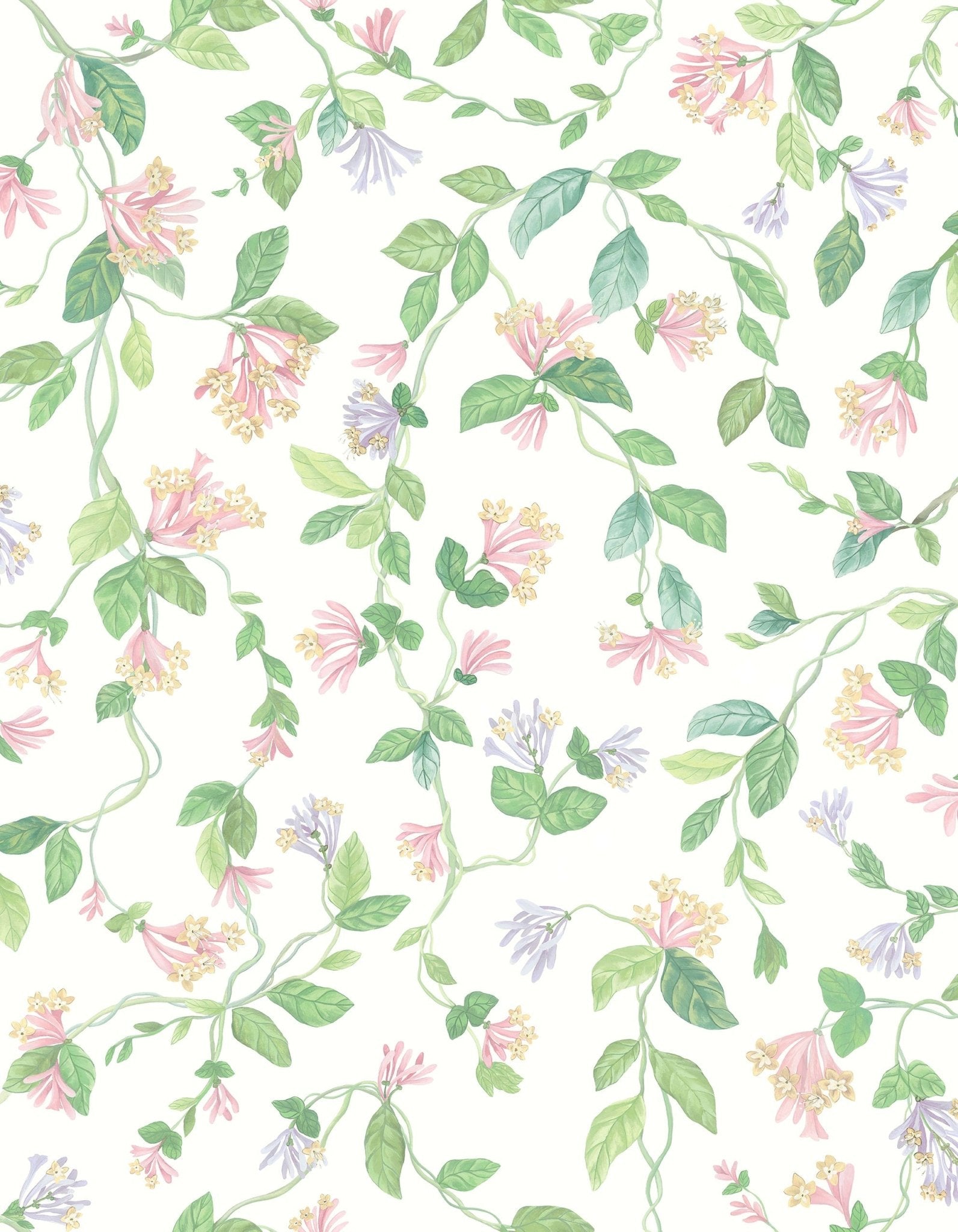 Cole & Son Flora wallpaper - Blush, Sage, & Mulberry on Cream