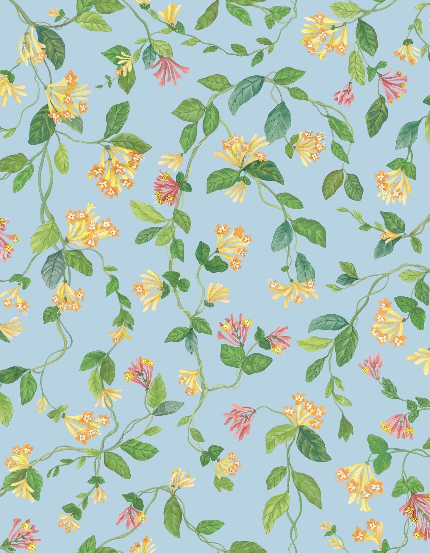 Cole & Son Flora - Buttercup Yellow on Cornflower Blue