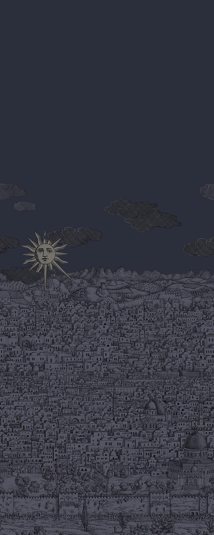 Cole & Son Vista Mediterranea - Midnight with Gilver Sun