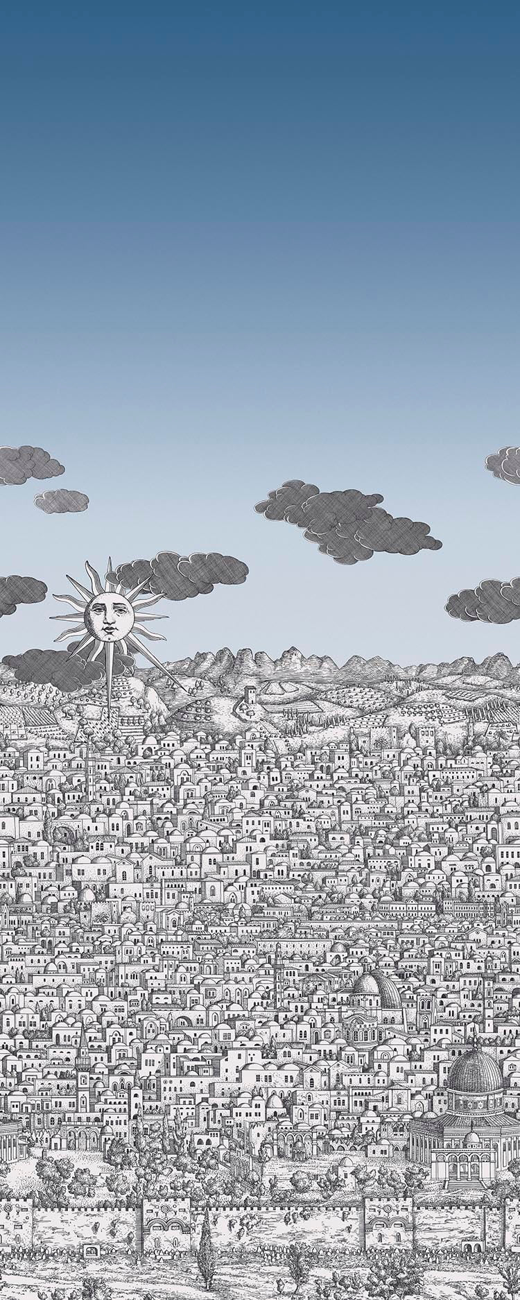 Cole & Son Vista Mediterranea - Blue Ombre Sky