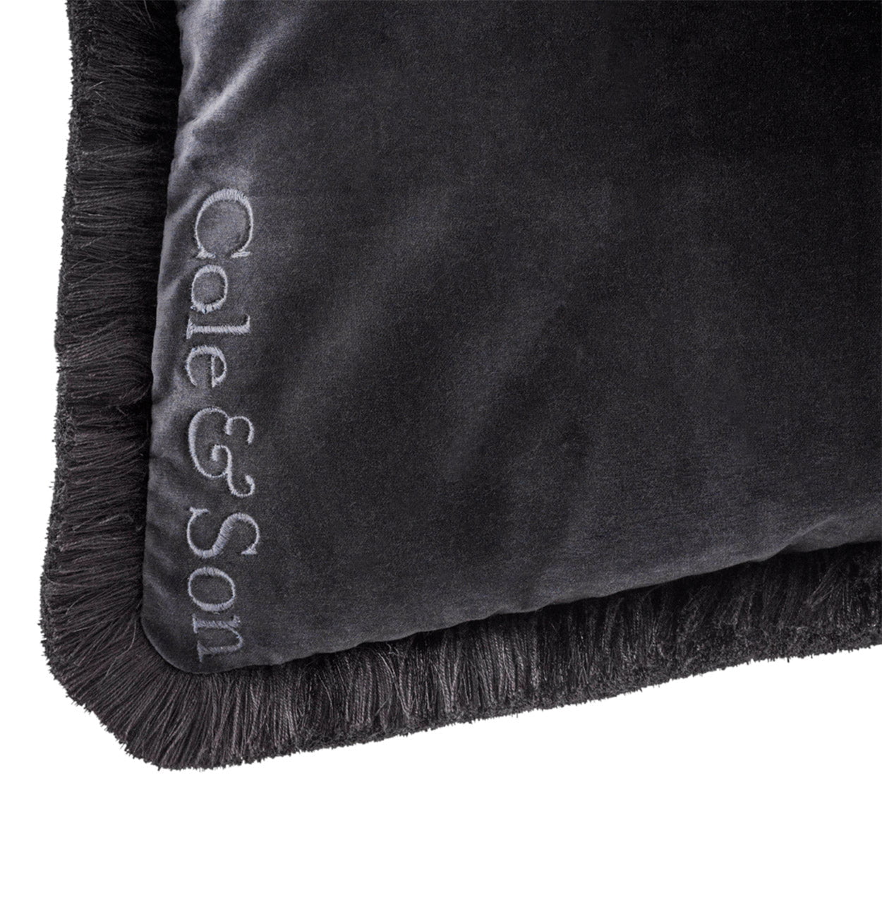 Cole & Son Palm Jungle Velvet Cushion with Fringing - interior