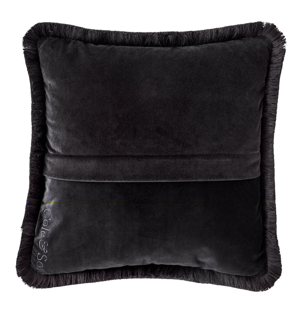 Cole & Son Palm Jungle Velvet Cushion with Fringing - interior
