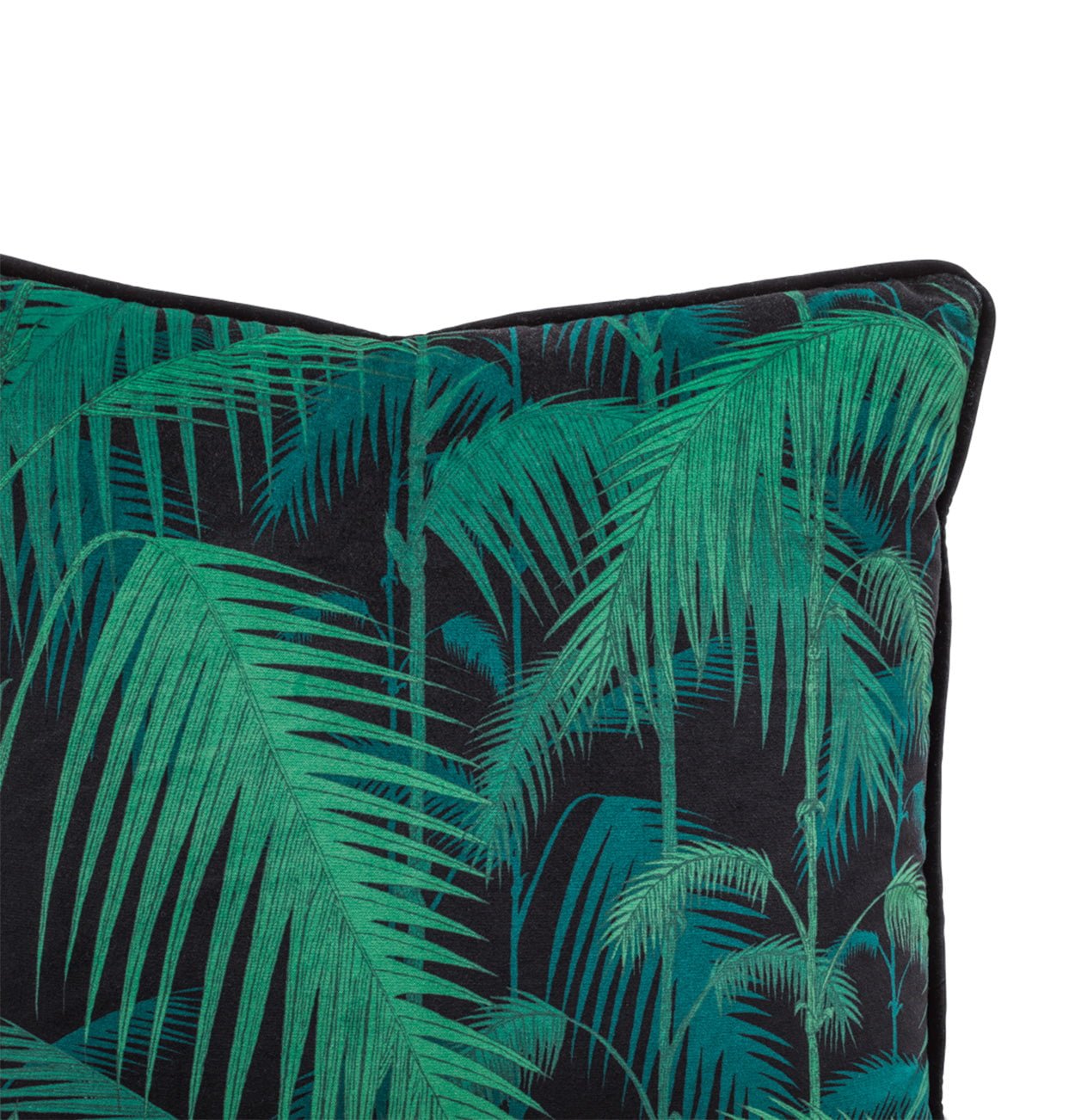 Cole & Son Palm Jungle Velvet Cushion with Velvet Piping - interior
