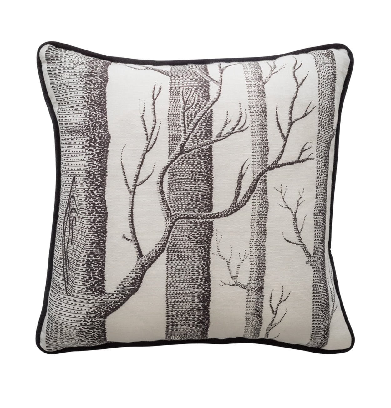 Cole & Son Woods Linen Union Cushion with Velvet Piping - interior