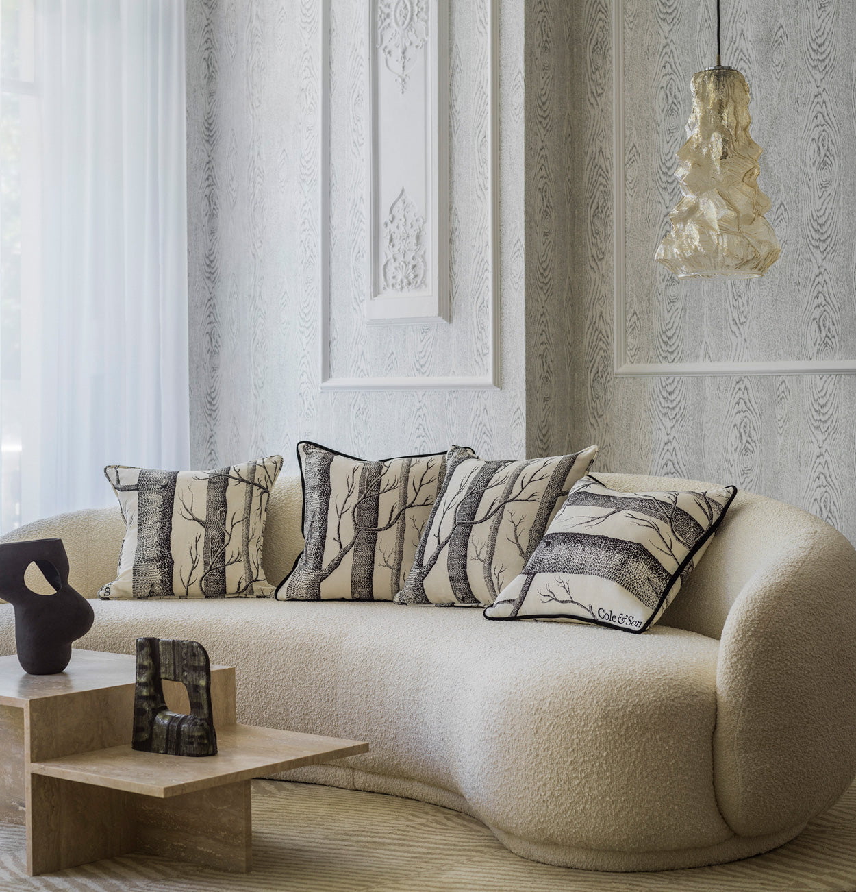 Cole & Son Woods Linen Union Cushion - interior