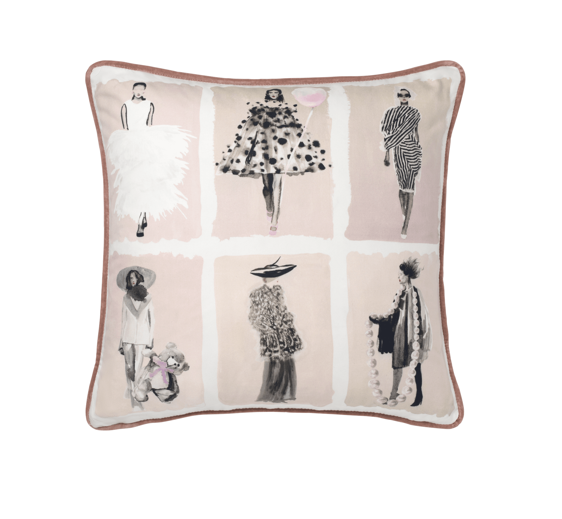 Cole & Son Couture Carousel Cushion Blush - Grand 50cm x 50cm