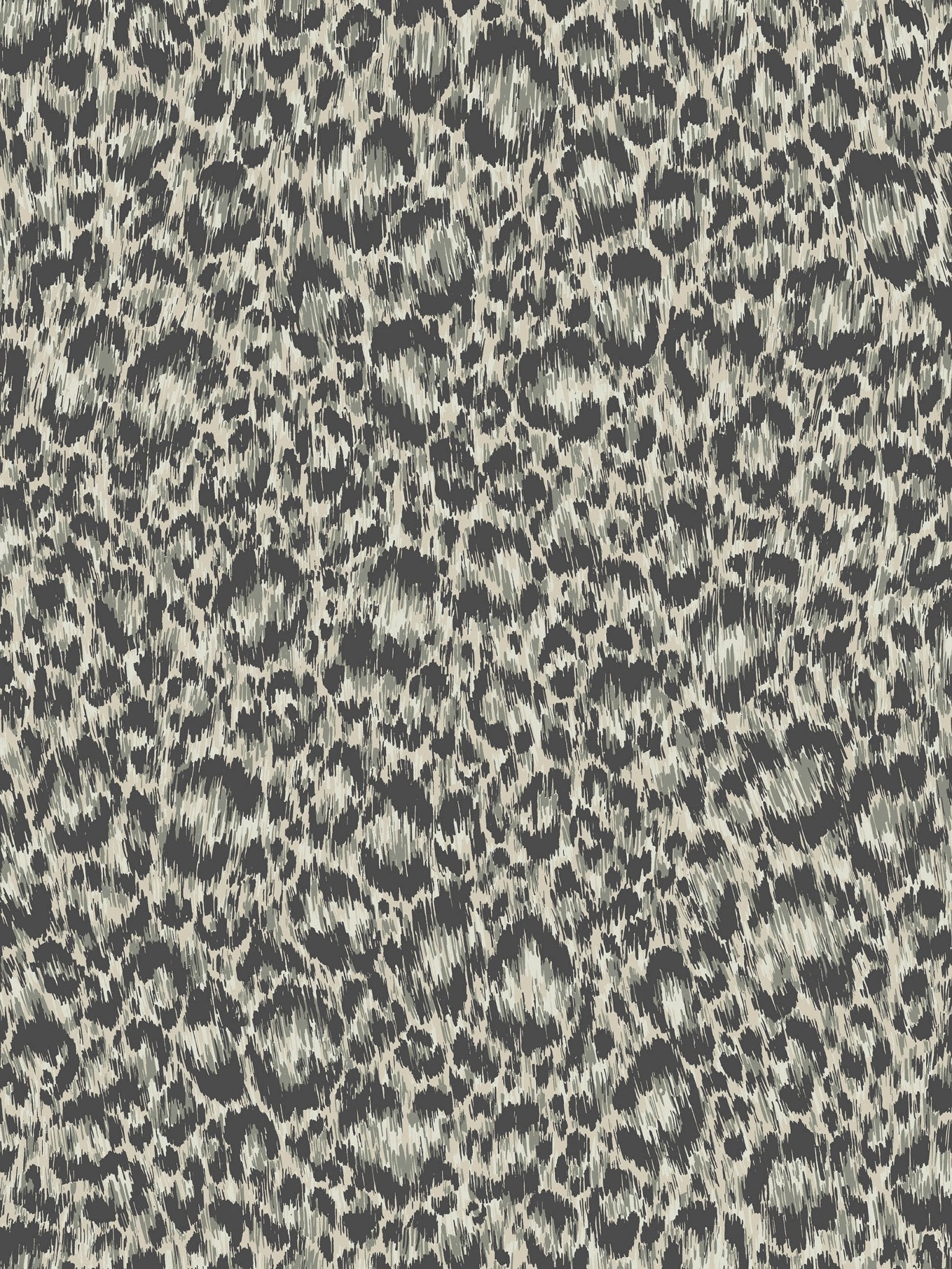 Cole & Son Hand-Painted Leopard - Grey & Metallic Silver