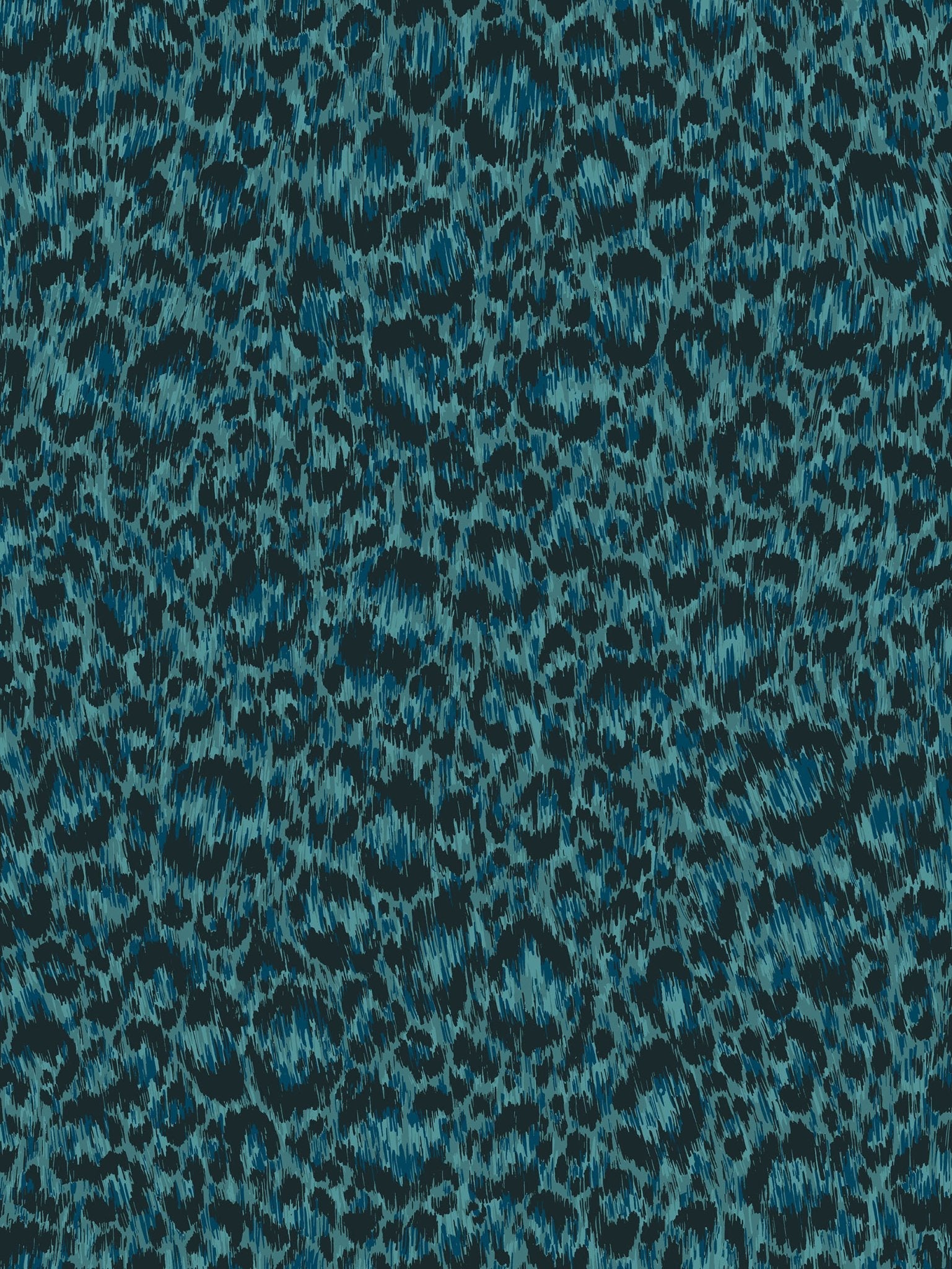Cole & Son Hand-Painted Leopard - Petrol & Teal