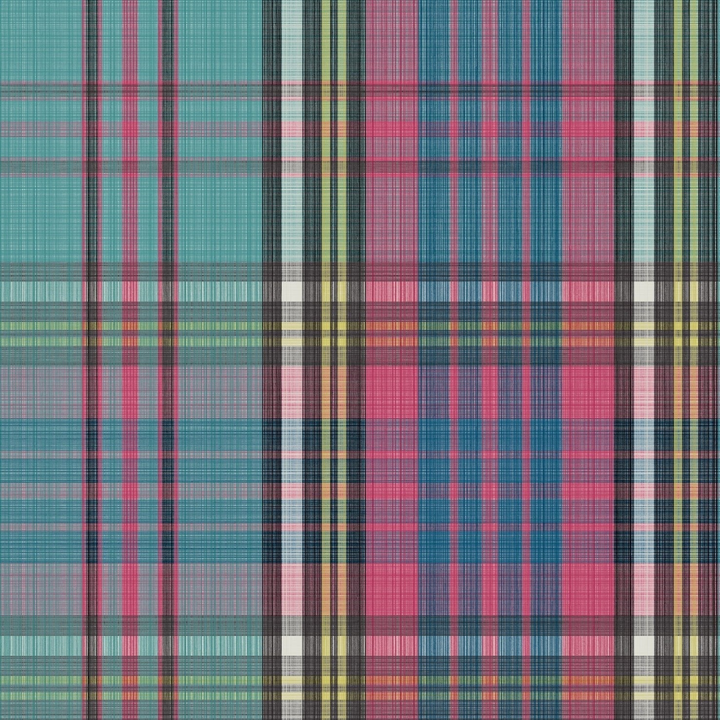 Cole & Son MacAndreas Tartan wallpaper - Cyan & Magenta