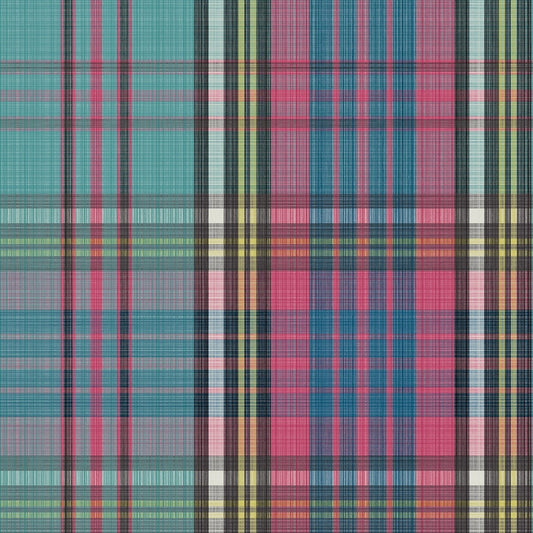 Cole & Son MacAndreas Tartan wallpaper - Cyan & Magenta