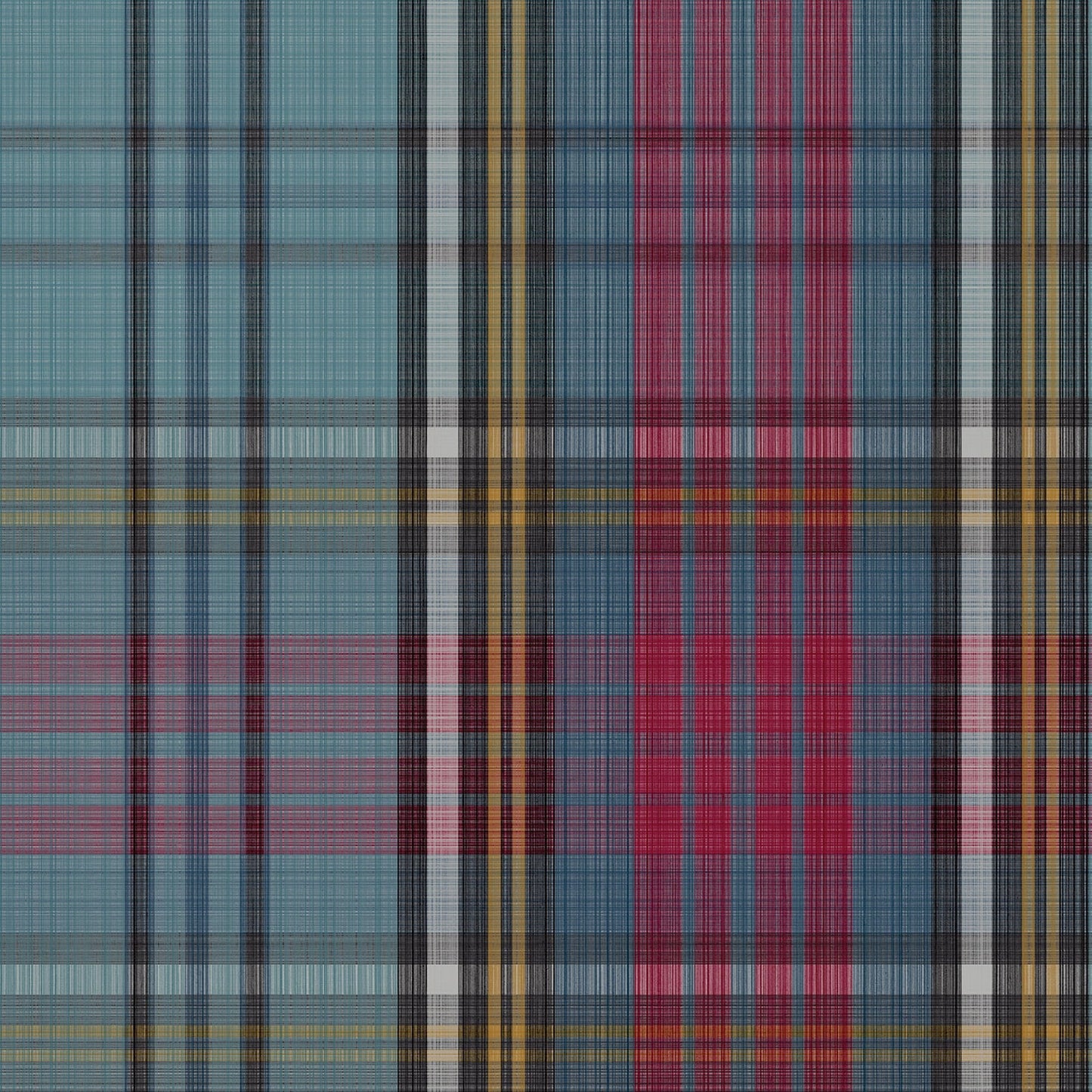 Cole & Son MacAndreas Tartan - Petrol & Rouge