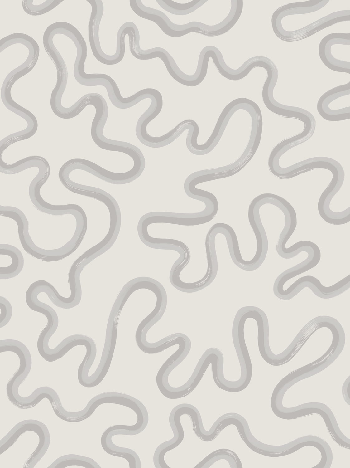 Cole & Son Rainforest Squiggle - Soft Grey & Dove on Chalk