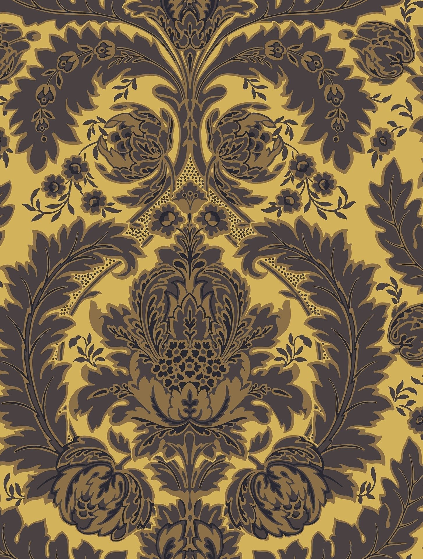 Cole & Son Coleridge - Charcoal on Yellow