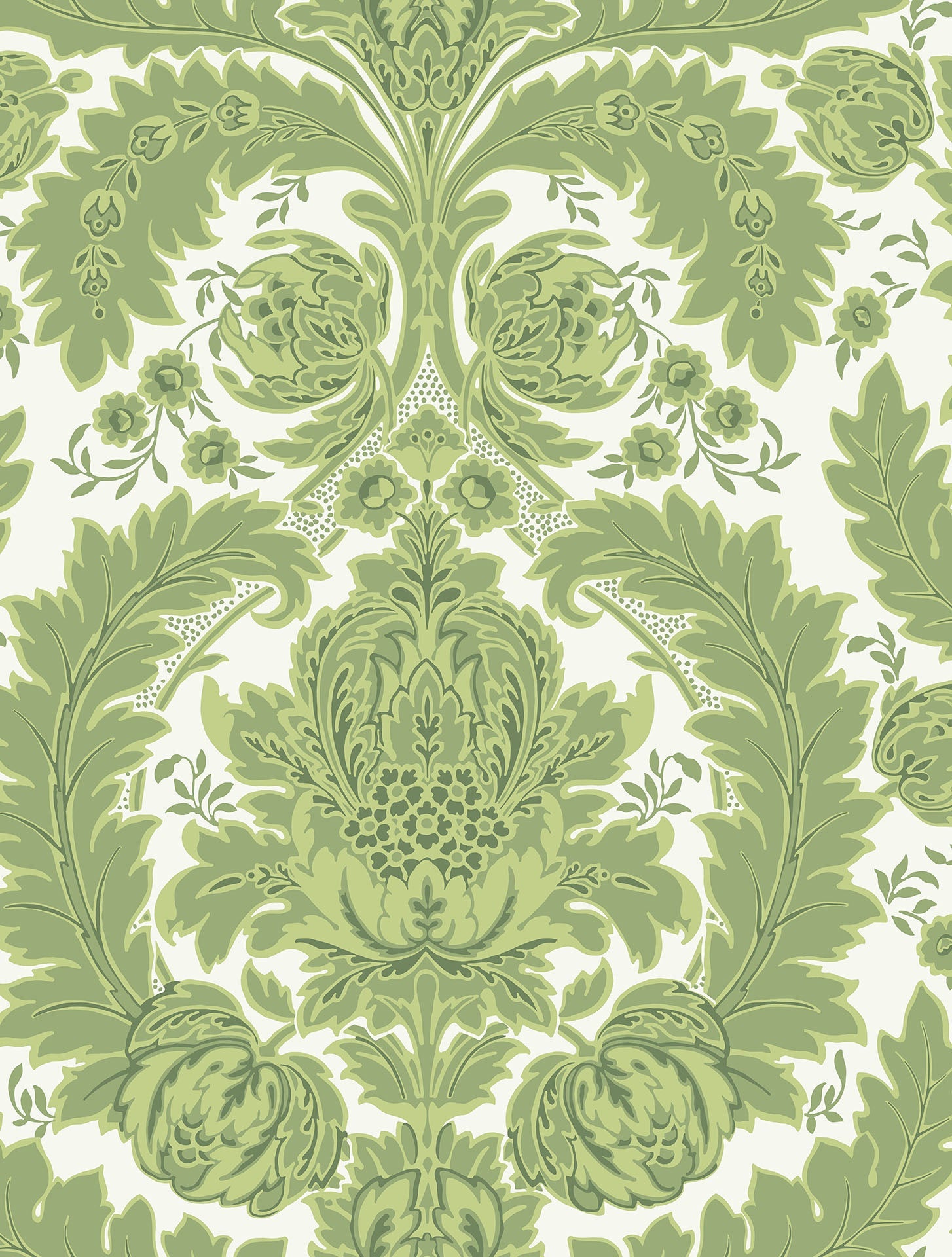 Cole & Son Coleridge - Leaf Green on White