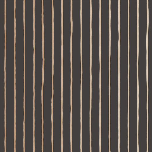 Cole & Son College Stripe wallpaper - Charcoal & Metallic Gold