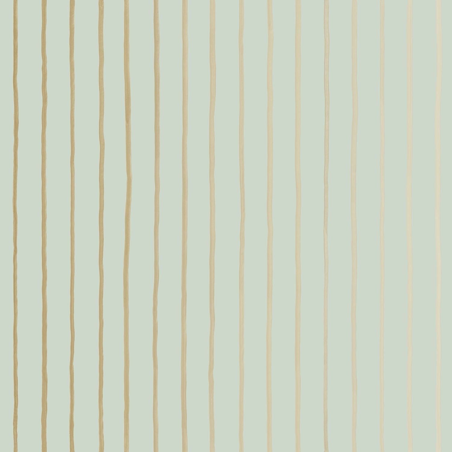 Cole & Son College Stripe - Soft Olive & Metallic Gilver