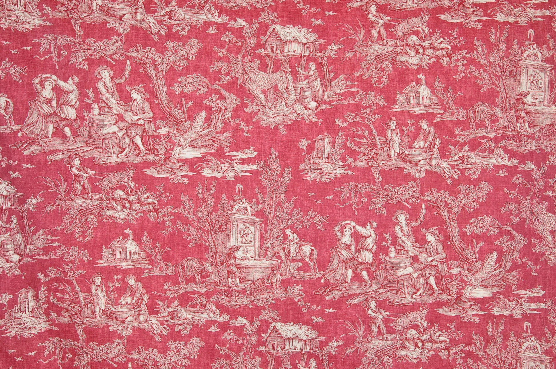 Pierre Frey Satin Coutances Negatif - Rouge