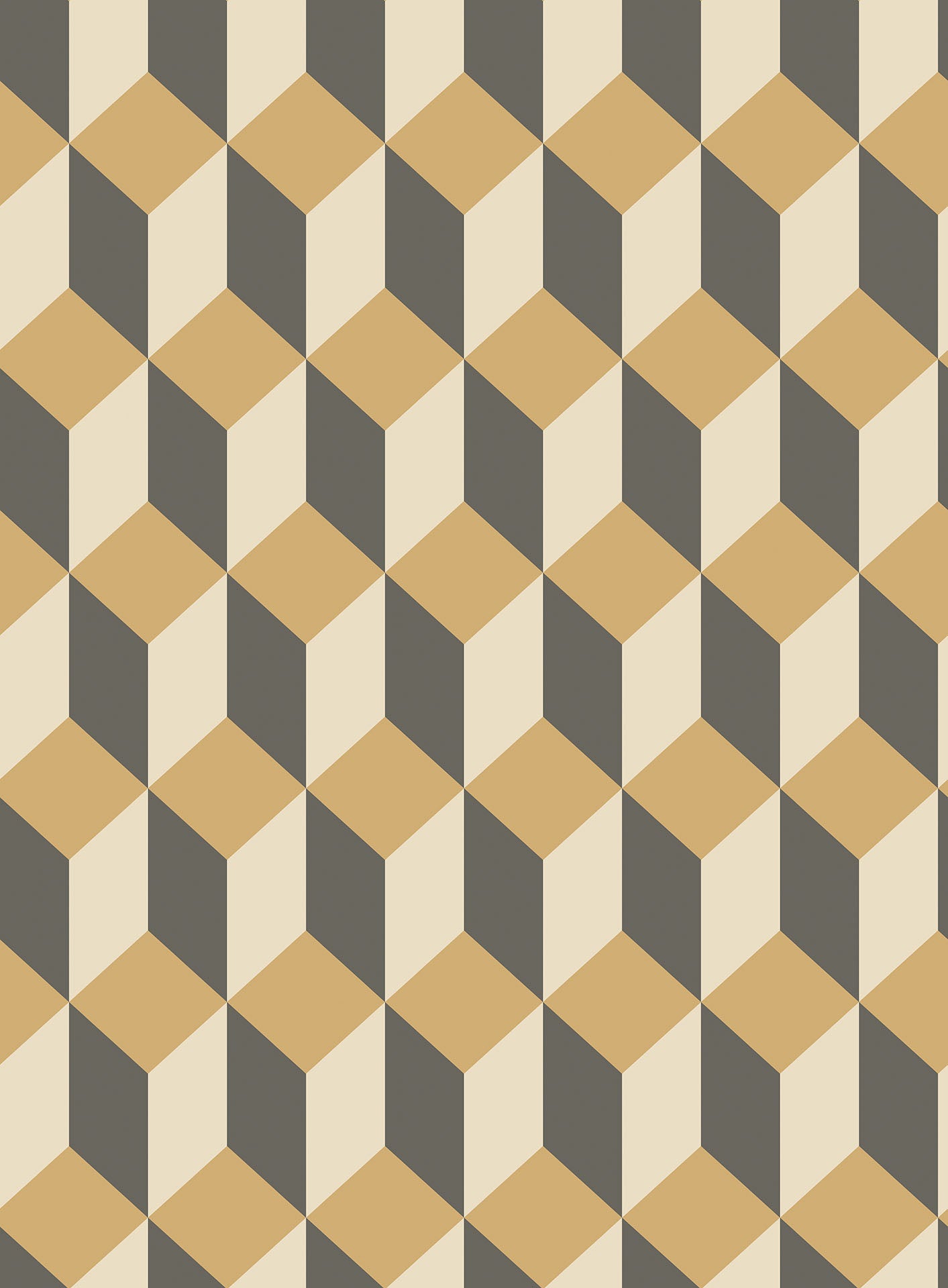 Cole & Son Delano wallpaper - Metallic Gold, Cream and Charcoal