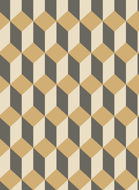Cole & Son Delano wallpaper - Metallic Gold, Cream and Charcoal