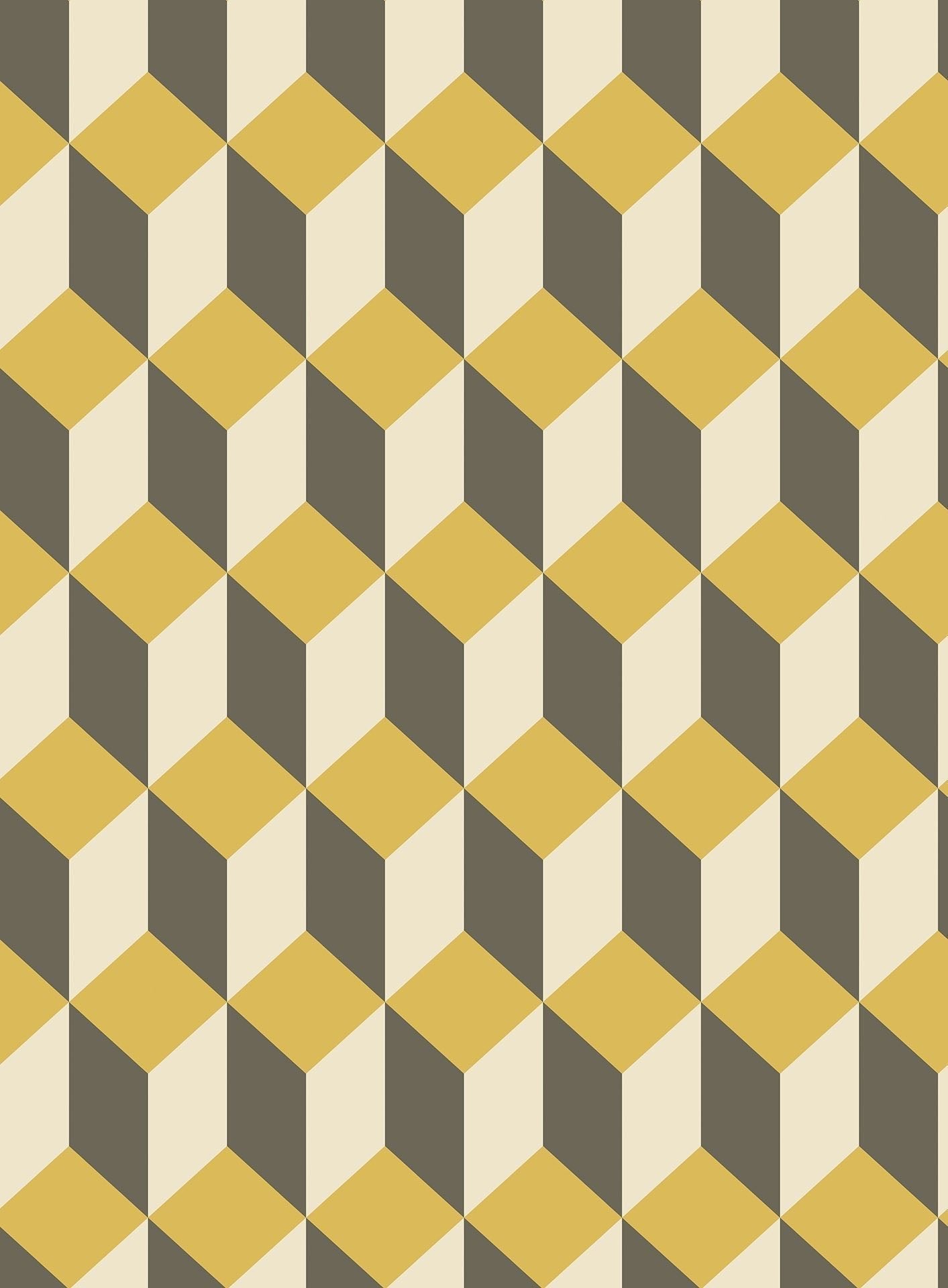 Cole & Son Delano - Yellow, White & Soot