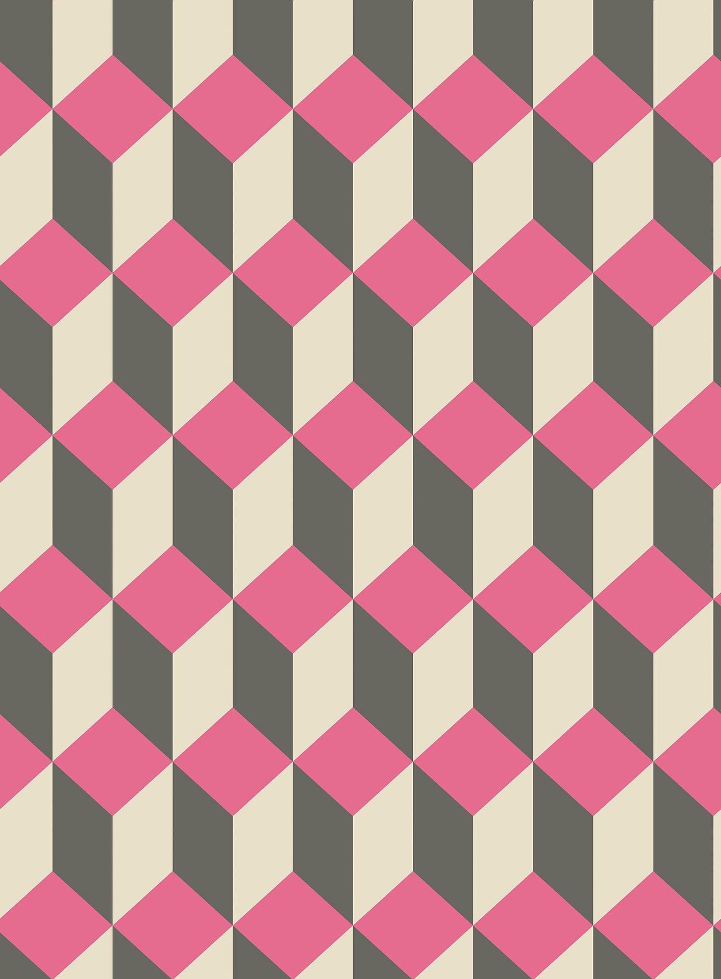 Cole & Son Delano - Magenta, White & Charcoal