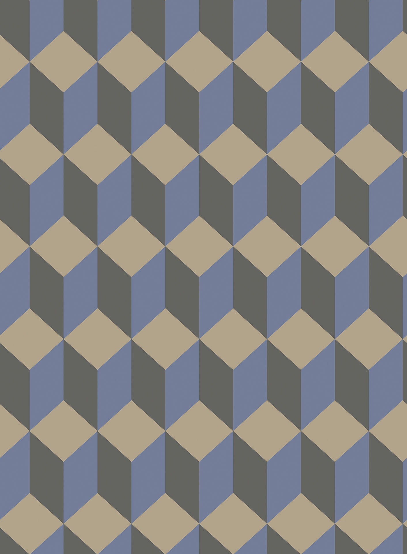 Cole & Son Delano - Metallic Gilver, Hyacinth & Charcoal