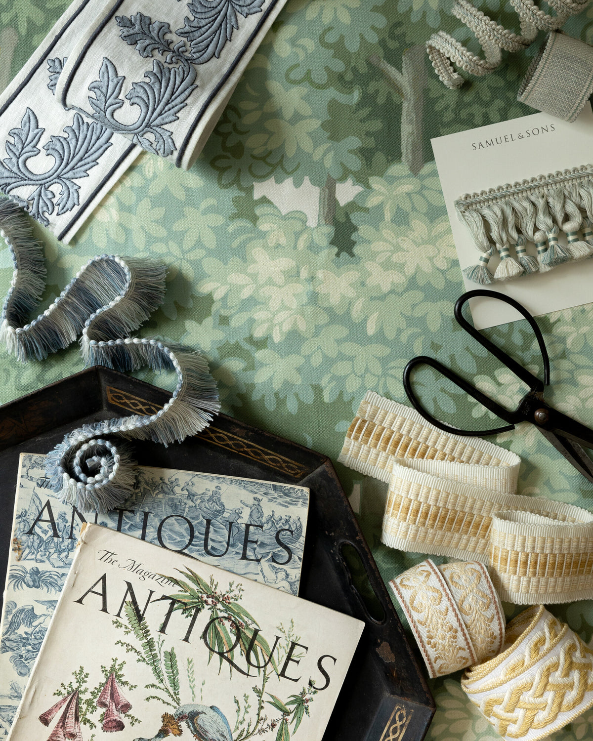Samuel and Sons Dorset Embroidered Border — scenography