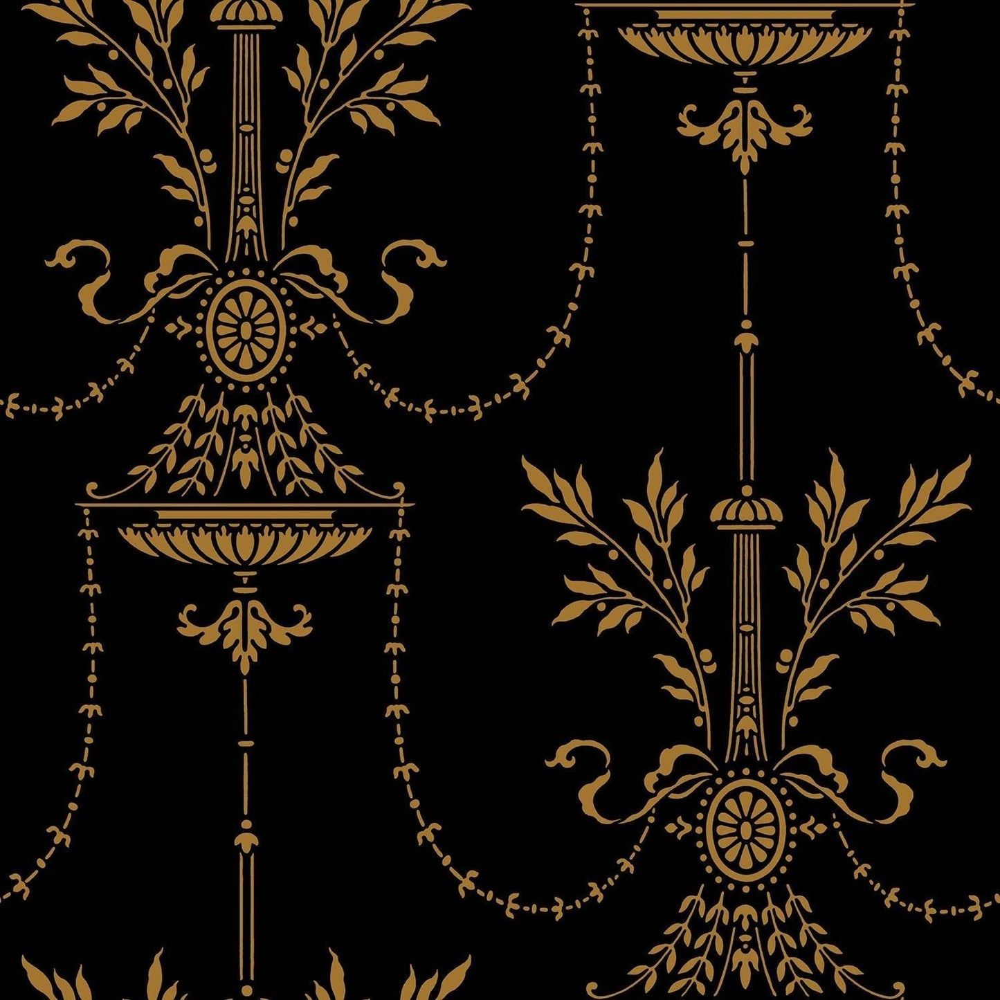Cole & Son Dorset - Metallic Bronze on Black