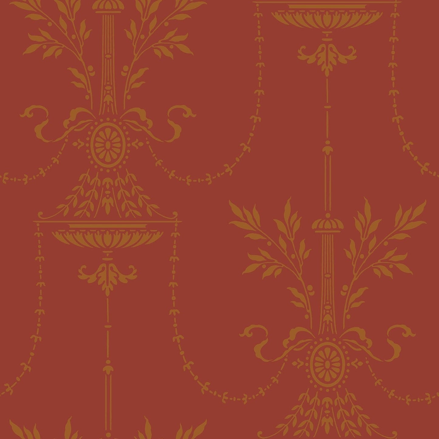 Cole & Son Dorset - Metallic Gold on Red