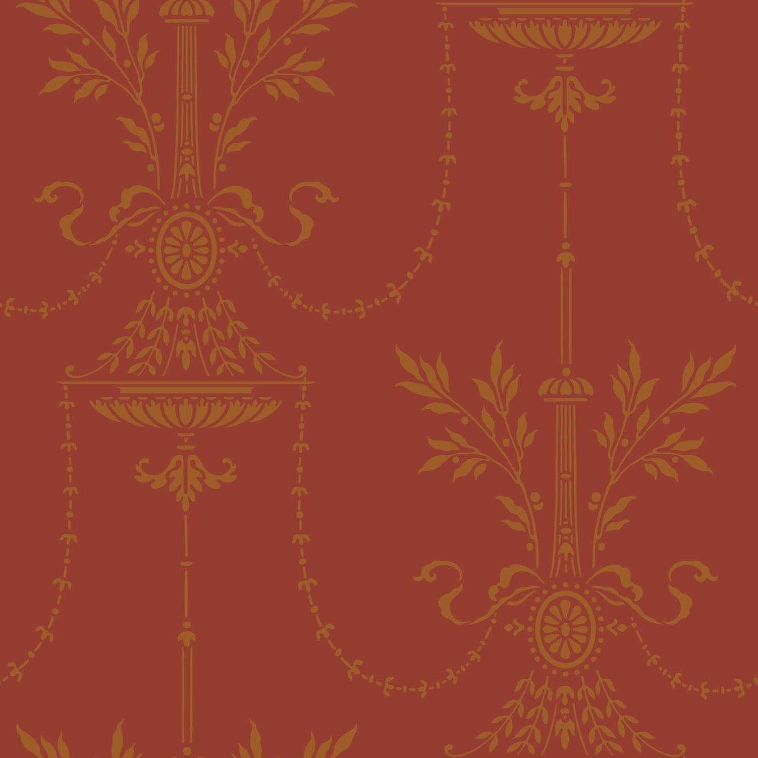 Cole & Son Dorset - Metallic Gold on Red