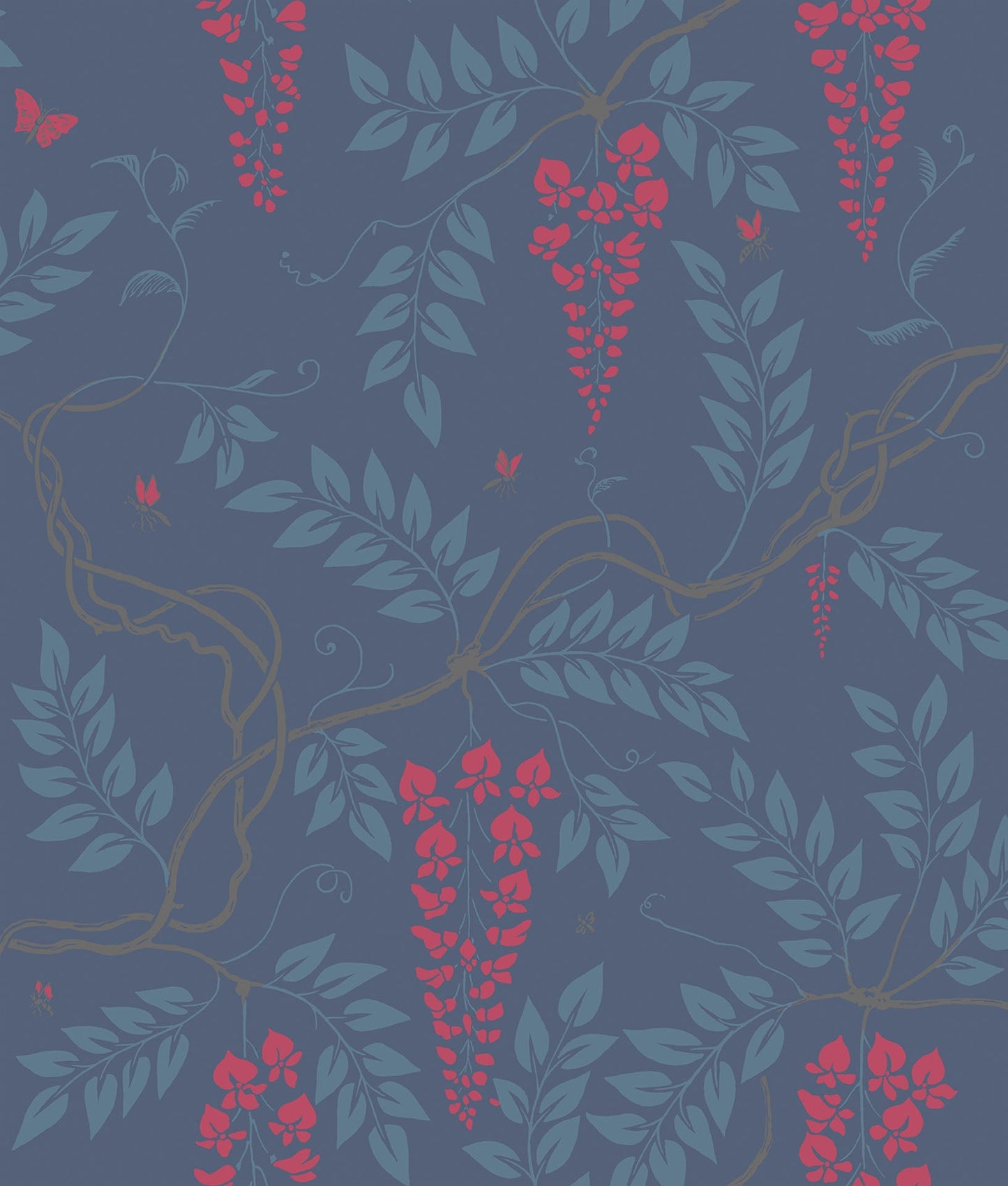 Cole & Son Egerton wallpaper - Cerise on Dark Hyacinth
