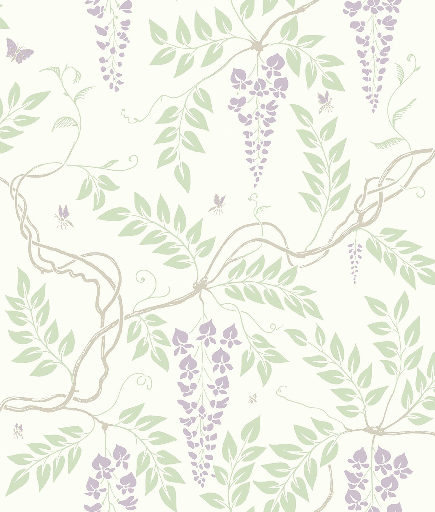 Cole & Son Egerton - Purple & Olive Green on White