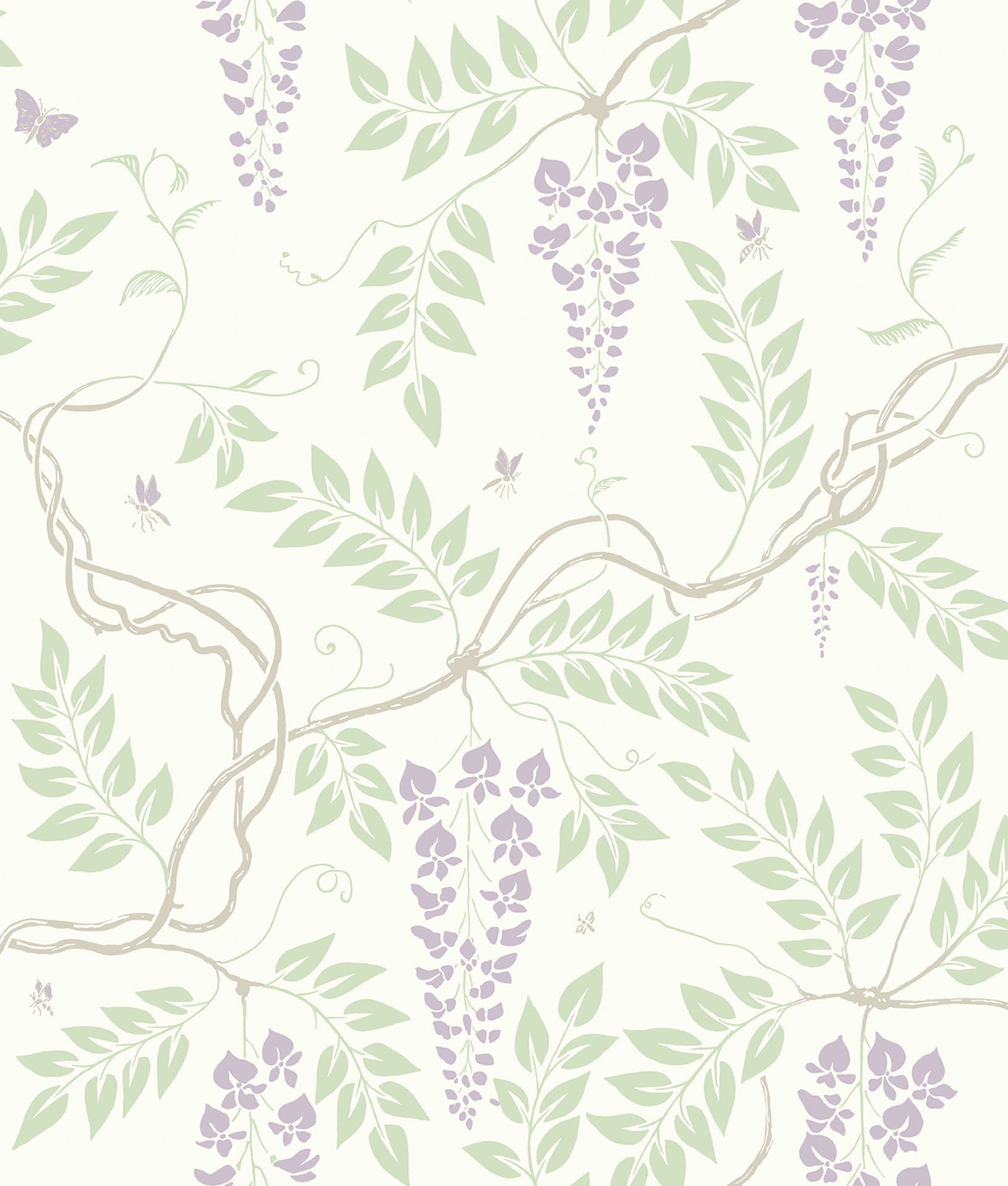 Cole & Son Egerton - Purple & Olive Green on White