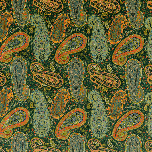 Mulberry Home | Peregrine Paisley Velvet fabric - Emerald