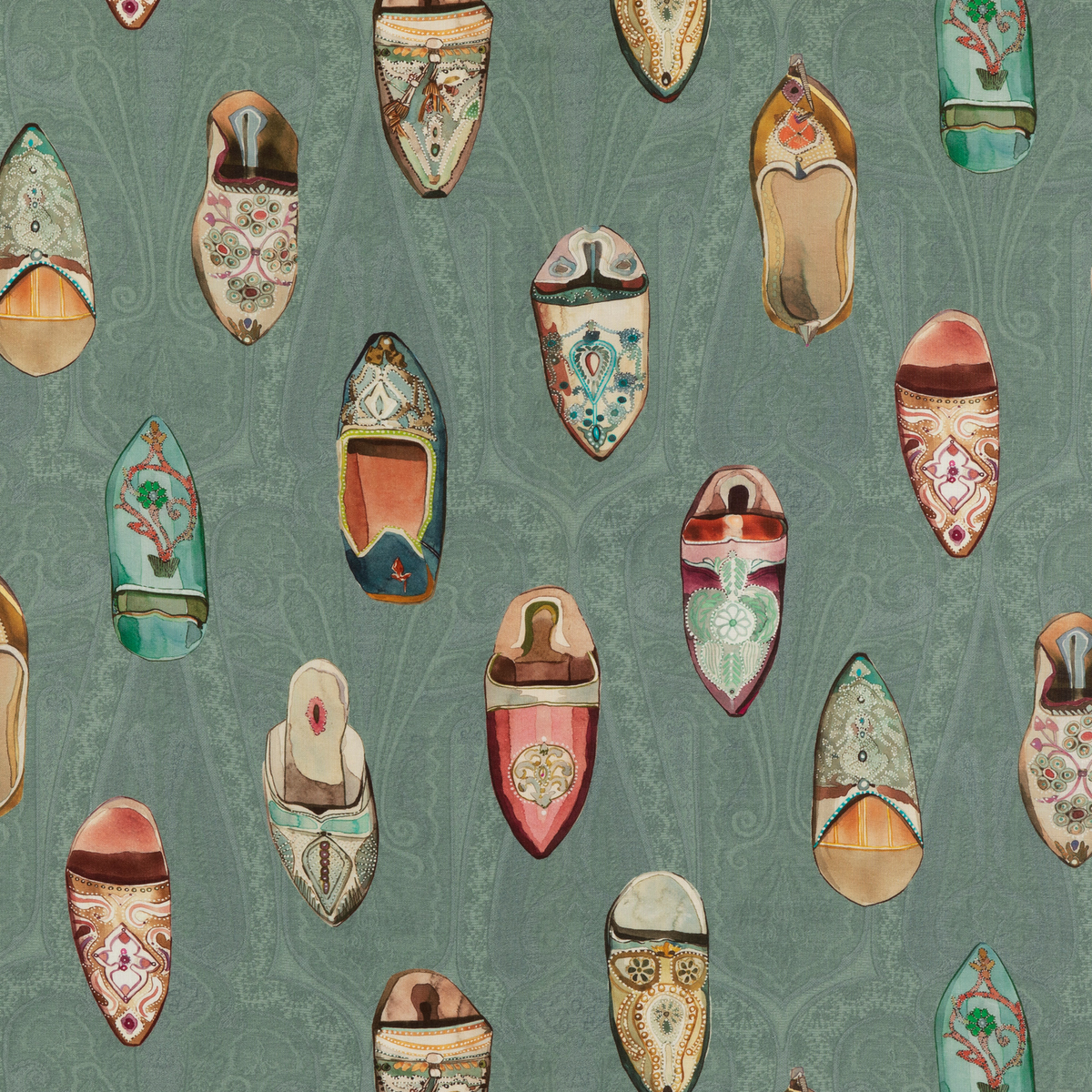 Mulberry Home | Babouches fabric - Teal