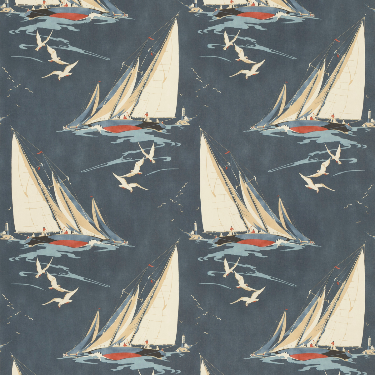 Mulberry Home | Round The Island fabric - Indigo