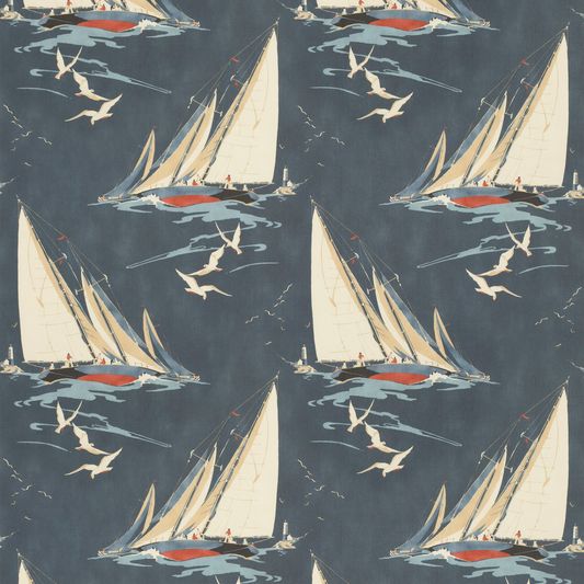 Mulberry Home | Round The Island fabric - Indigo