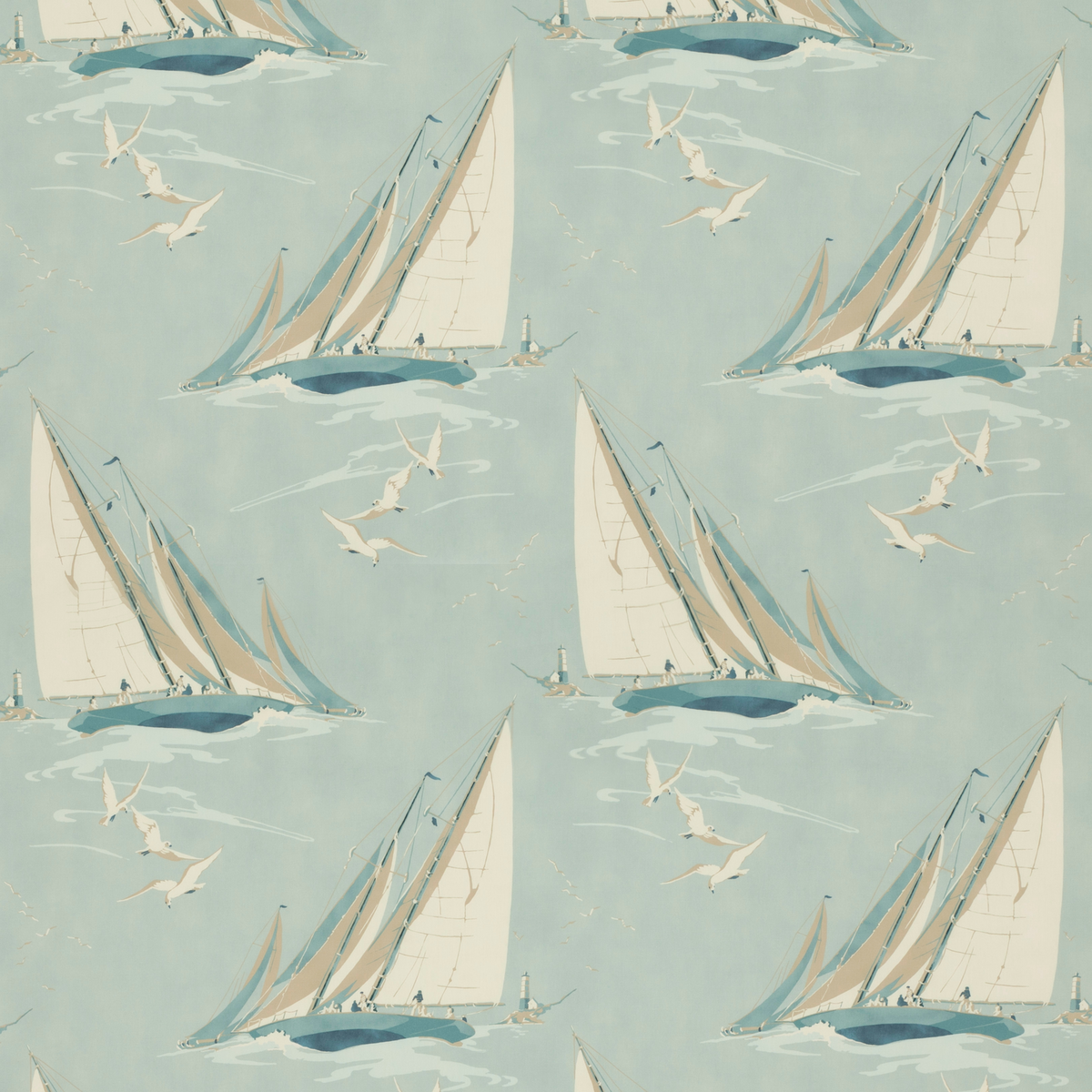 Mulberry Home | Round The Island fabric - Blue
