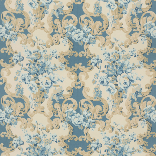 Mulberry Home | Floral Rococo fabric - Blue