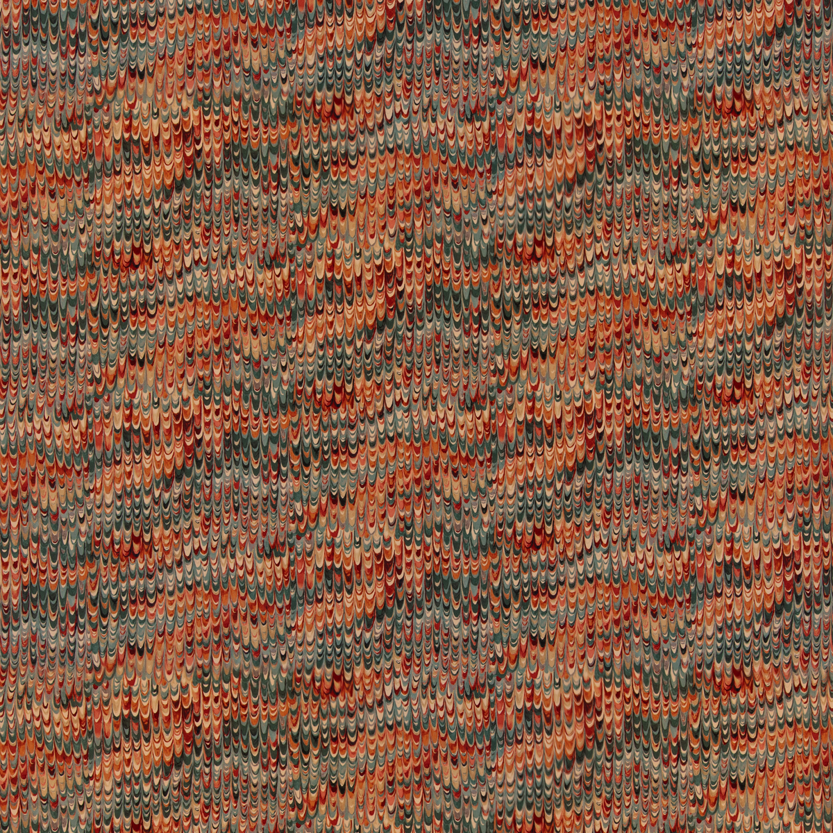 Mulberry Home | End Paper Velvet fabric - Teal/Spice